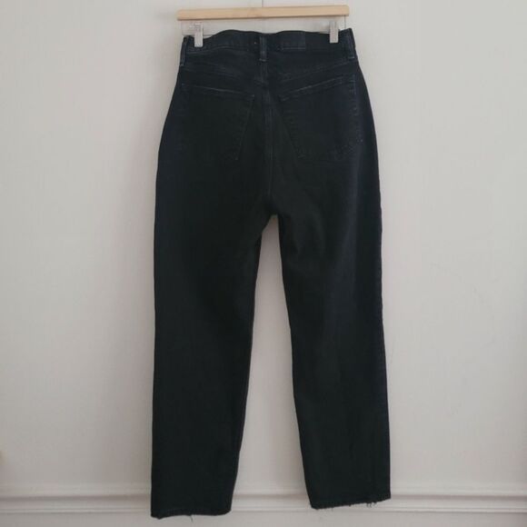 Abercrombie & Fitch The Dad High Rise Black Curve Love Criss Cross Jean Size 4 - Picture 6 of 7